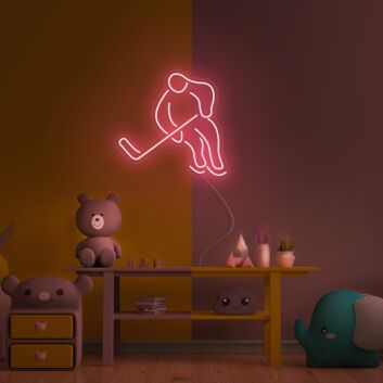 Eishockeyspieler LED-Neonschild für Kinderzimmer oder Sportbar