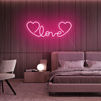 Romantisches LED Neonschild Love mit Herzmotiv für Schlafzimmer Dekoration