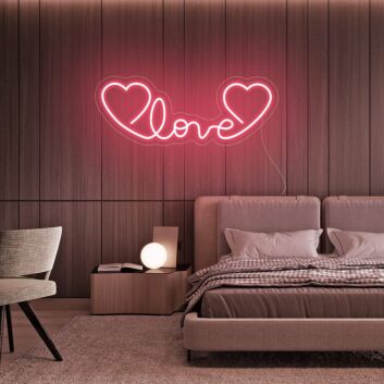 Romantisches LED Neonschild Love mit Herzmotiv für Schlafzimmer Dekoration