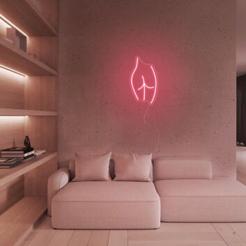 Minimalistische Darstellung eines menschlichen Gesäßes LED-Neonschild Wohnzimmer Studio