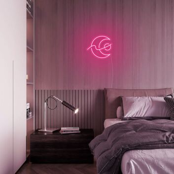 Mond mit Wolke LED-Neonschild Schlafzimmer