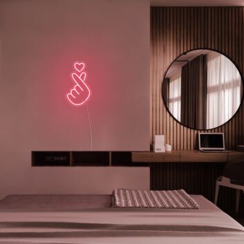 Handgeste mit Herzsymbol LED-Neonschild Schlafzimmer Wohnzimmer