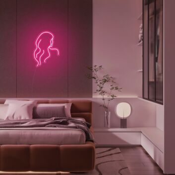 Frauen Silhouette mit langen Haaren LED-Neonschild für Schlafzimmer und Wohnzimmer