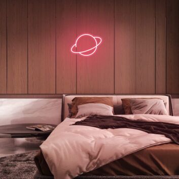Planet mit Ring LED-Neonschild Schlafzimmer