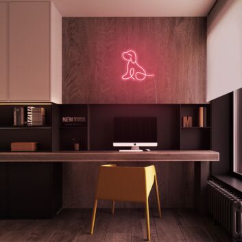 sitzender Hund LED-Neonschild für Home Büro