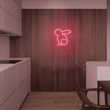 Kaninchen Silhouette LED-Neonschild für Wohnzimmer Küche