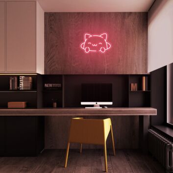 Katzenkopf mit niedlichem Gesicht LED-Neonschild für Homeoffice Wohnzimmer