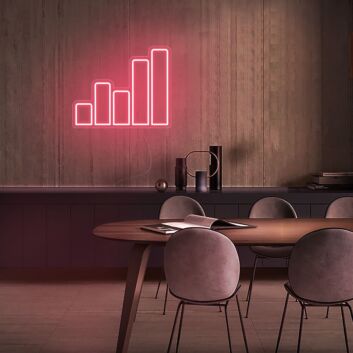 Balkendiagramm LED-Neonschild Büro Homeoffice