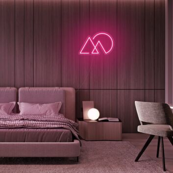 Berg mit Sonne LED-Neonschild Schlafzimmer Wohnzimmer