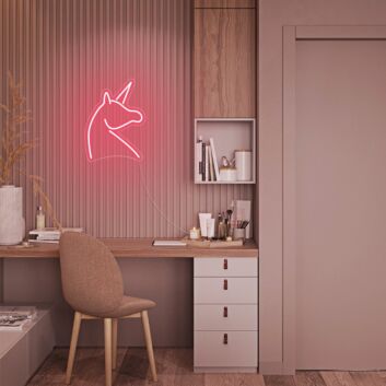 Einhornkopf LED-Neonschild für Kinderzimmer oder Wohnzimmer