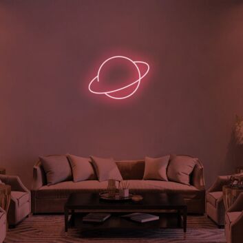 Planet mit Ring LED-Neonschild für Wohnzimmer oder Schlafzimmer
