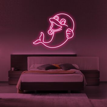lächelnder Delfin LED-Neonschild für Schlafzimmer oder Kinderzimmer