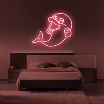 lächelnder Delfin LED-Neonschild für Schlafzimmer oder Kinderzimmer