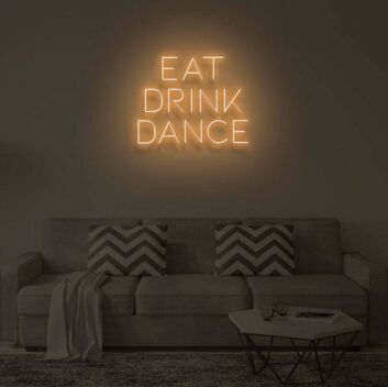 EAT DRINK DANCE LED-Neonschild für Bar und Wohnzimmer