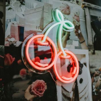 Kirschen LED-Neonschild für Café Bar