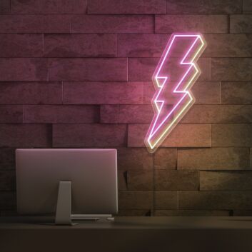 Blitzsymbol LED-Neonschild für Home Office und Wohnzimmer