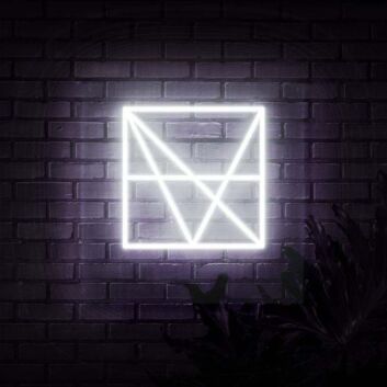 Geometrisches Quadrat Muster LED-Neonschild Wohnzimmer Büro