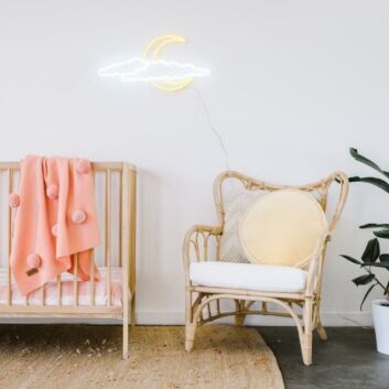 Mond mit Wolken LED-Neonschild für Kinderzimmer Schlafzimmer