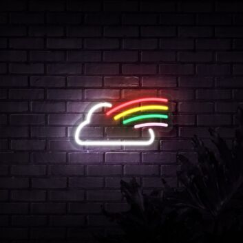 Wolke mit Regenbogen LED-Neonschild Wohnzimmer Kinderzimmer