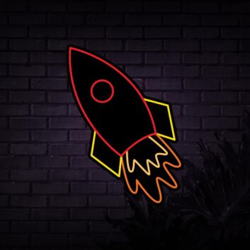 Rakete LED-Neonschild für Kinderzimmer Büro