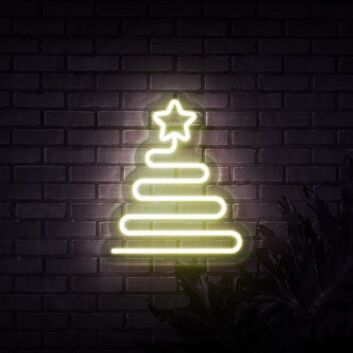 Weihnachtsbaum mit Stern LED-Neonschild Wohnzimmer Weihnachtsdeko
