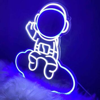 Astronaut auf Wolke LED-Neonschild für Kinderzimmer Wohnzimmer