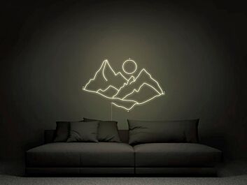 Berglandschaft mit Sonne LED-Neonschild Wohnzimmer Schlafzimmer