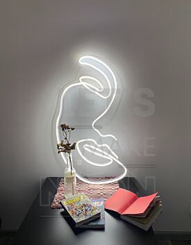 Abstraktes Gesicht LED-Neonschild Wohnzimmer Studio