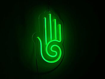 Hamsa Hand Symbol LED-Neonschild Wohnzimmer Meditationsraum