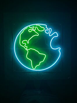 Weltkarte LED-Neonschild für Wohnzimmer Büro