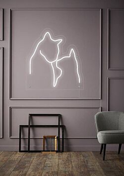 zwei Katzen Silhouette LED-Neonschild Wohnzimmer Schlafzimmer