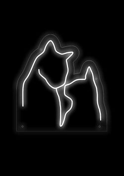 zwei Katzen Silhouette LED-Neonschild Wohnzimmer Schlafzimmer