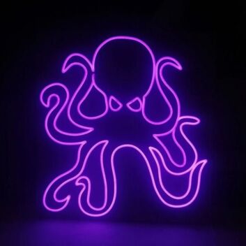 Oktopus LED-Neonschild für Kinderzimmer und Wohnzimmer