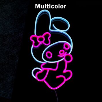 niedlicher Hase mit Schleife LED-Neonschild Kinderzimmer