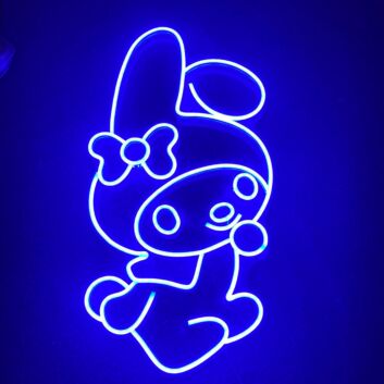niedlicher Hase mit Schleife LED-Neonschild Kinderzimmer