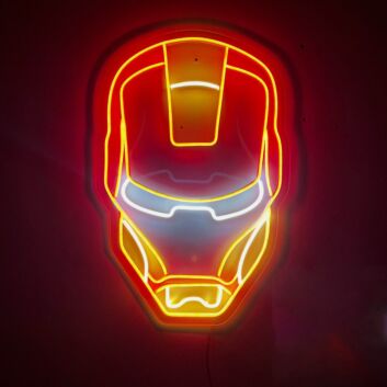 Superheldenmaske LED-Neonschild für Gamingzimmer und Wohnzimmer