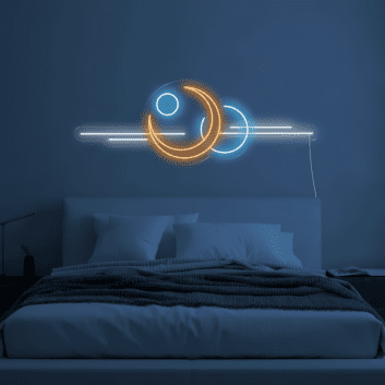 Mond und Sonne LED-Neonschild Schlafzimmer Wohnzimmer