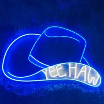 Cowboyhut Yeehaw LED Neonlicht Western Wanddekoration für Bar Party und Wohnzimmer
