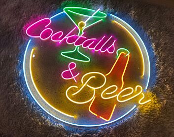 Cocktails & Beer LED-Neonschild für Bar und Restaurant