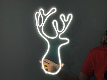 Hirschkopf mit Geweih LED-Neonschild für Wohnzimmer und Weihnachten