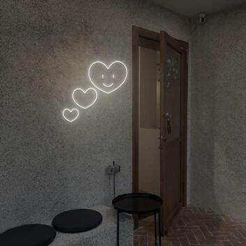 Herz mit Gesicht LED-Neonschild für Café und Wohnzimmer