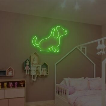 Hund Silhouette LED-Neonschild für Kinderzimmer