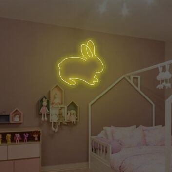 Kaninchen LED-Neonschild Kinderzimmer