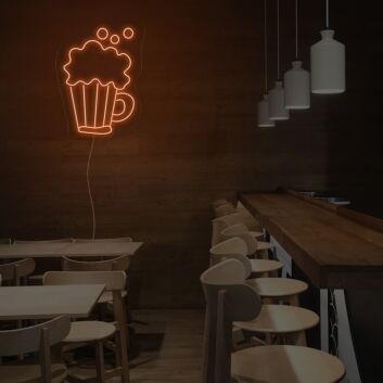 Bierkrug mit Schaum LED-Neonschild für Bar und Restaurant