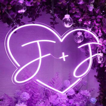 Personalisierte Initialen Herz Neon LED Neonschild