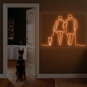 Spaziergang mit Hund LED-Neonschild Wohnzimmer Flur