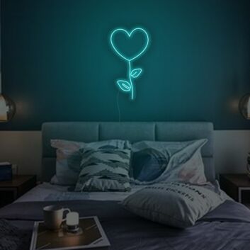 Herzblume LED-Neonschild Schlafzimmer Wohnzimmer
