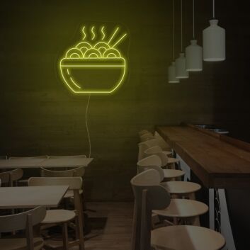 Schüssel mit Nudeln und Essstäbchen LED-Neonschild für Restaurant Bar