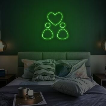 Herz mit Familie Symbol LED-Neonschild Schlafzimmer Wohnzimmer