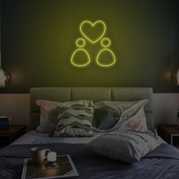 Herz mit Familie Symbol LED-Neonschild Schlafzimmer Wohnzimmer